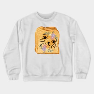 Cat Flower Toast, Cute Gifts For Cats Crewneck Sweatshirt